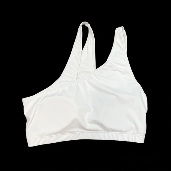 Nubyen X Revolve One Shoulder Sports Bra Sz Large White Cutout - Picture 3 of 10